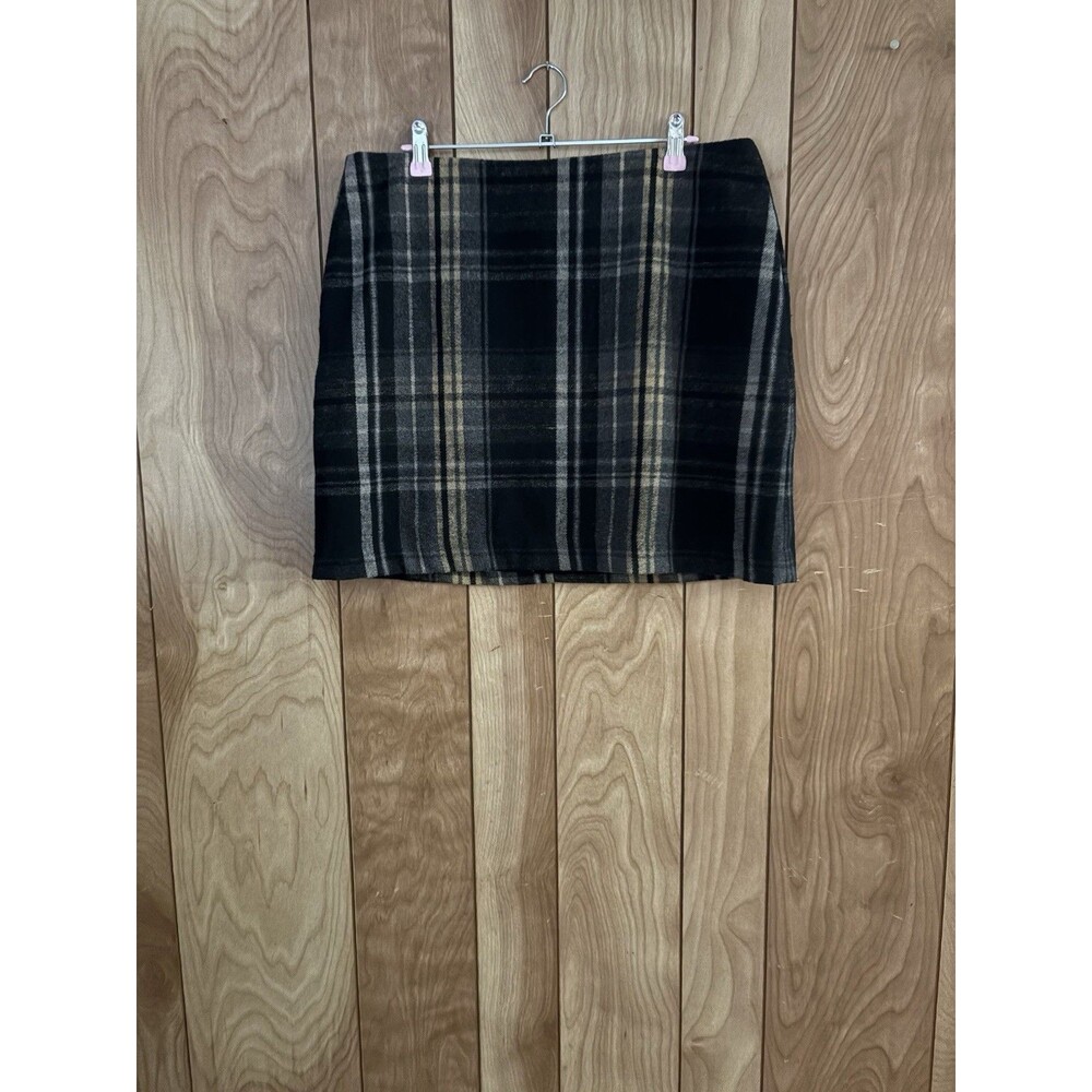 Riley & Rae Women's Sophia plaid mini A-line skirt in gray/black Size‎ 12